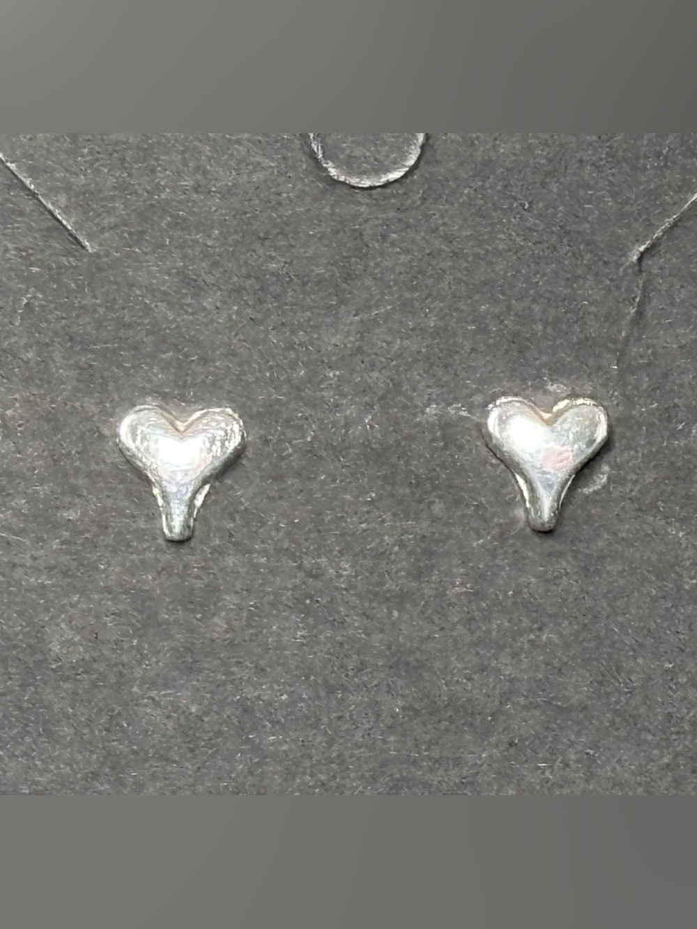 Silver Tone Heart Stud Earrings - Women Jewelry